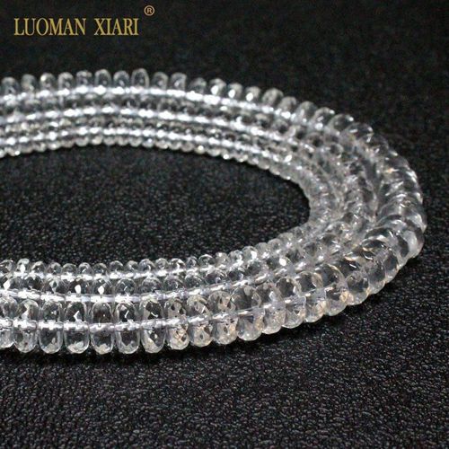 Perles De Pierre En Forme De Roue De Cristal Blanc Clair À Facettes Naturelles Pour La Fabrication De Bijoux, Collier 4*6/5*8/6*9mm, Vente En Gros