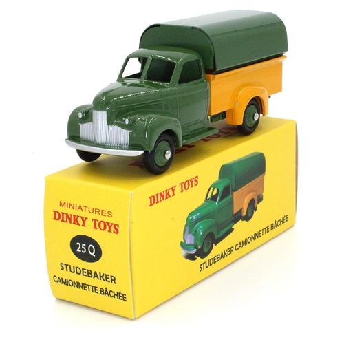 Dinky Toys 25q - Studebacker Camionnette Bâchée, Vert/Jaune 1:50 - Atlas-Atlas