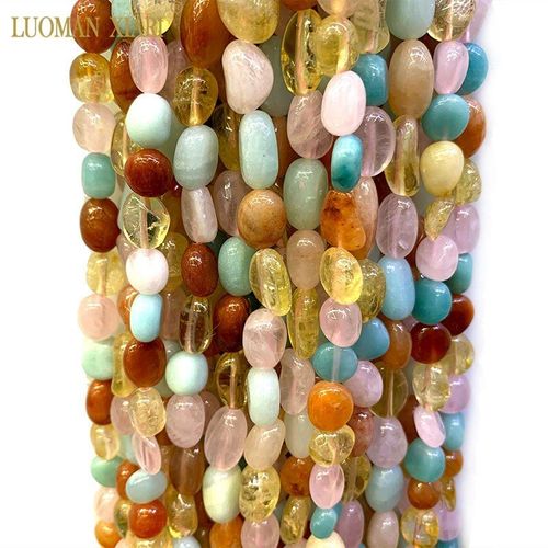 Citrines Irrégulières En Forme De Gravier 100% Naturel, Quartz Rose, Perles En Pierre Naturelle Pour La Fabrication De Bijoux, Bracelet Diy, 7 8mm, Vente En Gros