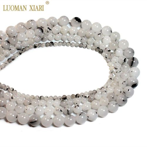 Perles Rondes En Pierre Naturelle, Quartz Rutilé Noir, Pour La Fabrication De Bijoux, Collier 4/6/8/10mm, Brin 15 '', Vente En Gros
