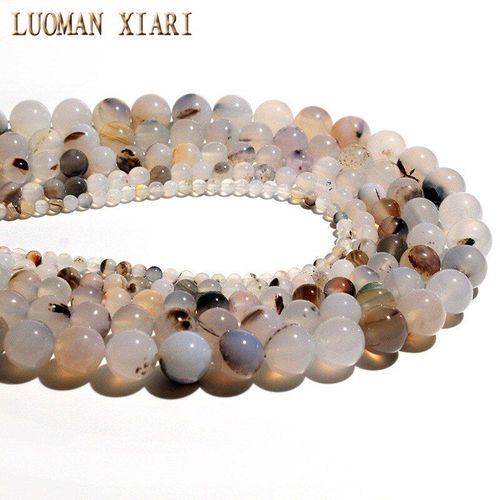 Perles En Pierre D'agate Blanche Et Noire Naturelle, Pour La Fabrication De Bijoux, Collier 4/6/8/10/12mm, Brin 15 '', Vente En Gros