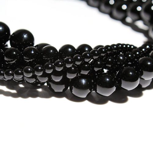 Perles Rondes En Pierre De Cristal Fumé Pour La Fabrication De Bijoux, Agates Noires Mates, En Céramique Blanche, Bracelet 4 6 8 10 12mm
