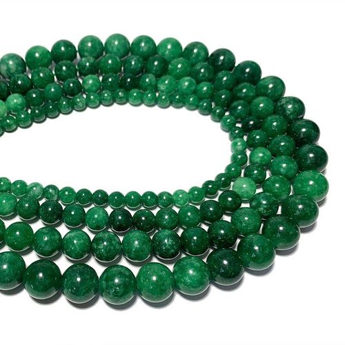 Jades Vert Foncé, Perles Rondes En Pierre Naturelle Calcédoine Pour La Fabrication De Bijoux, Breloques Pour Colliers Et Bracelets, 6/8/10/12mm, 15 Pouces, Vente En Gros