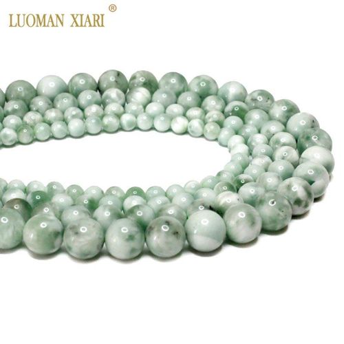 Perles En Pierre D'angélite Verte 100% Naturelle, Aaa, Pour La Fabrication De Bijoux, Collier 4/6/8/10/12mm