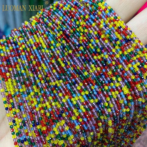 Perles Rondes En Pierre 100% Naturelle À Facettes, Spinelles Rouges Noires Bleues De 2mm Pour La Fabrication De Bijoux, Collier Bracelet À Bricoler Soi Même, Vente Aaa