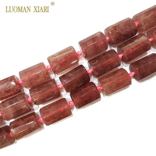 Perles En Quartz Naturel À La Fraise, Pour La Fabrication De Bijoux, Bracelet, Collier, Taille 11*16mm, 15 Pouces