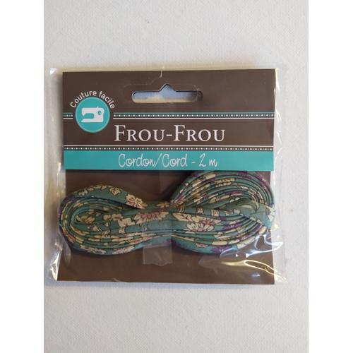 Cordon Liberty Coloris 5 Fond Vert Tendre Petites Fleurs 2 M Frou-Frou