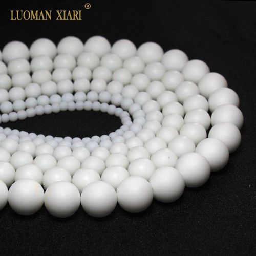 Perles De Pierre En Porcelaine Blanche Naturelle, Pour La Fabrication De Bijoux, Bracelet En Céramique, Bricolage, 4/6/8/10/12/14mm, Brin 16 '', Vente En Gros