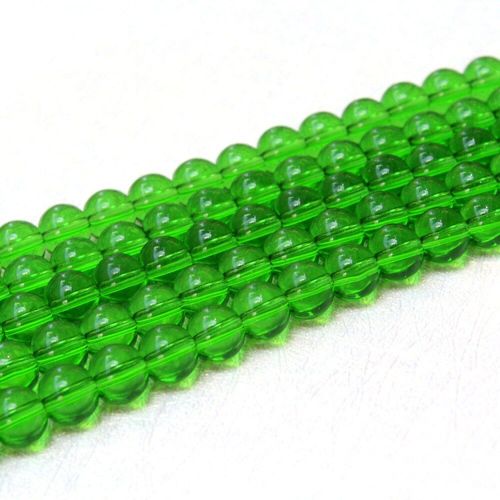 Perles Rondes En Cristal Vert, Aaa + Verre Transparent, Pour La Fabrication De Bijoux, Collier 6/8/10mm Brin 15 '', Vente En Gros
