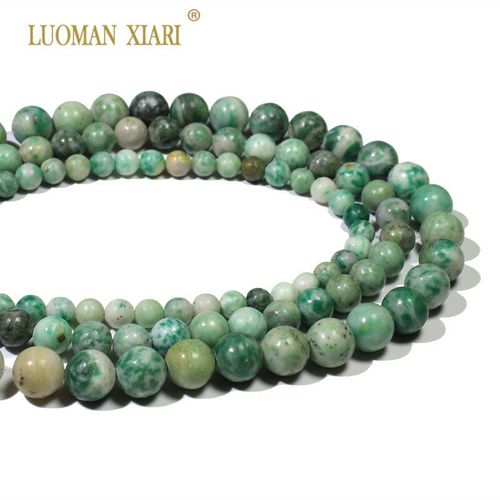 Perles Rondes En Pierre Décorative Verte Naturelle Pour La Fabrication De Bijoux, Matériel Pour Collier Et Bracelet, Fil De 6/8/10mm, 15 Pouces, Vente En Gros