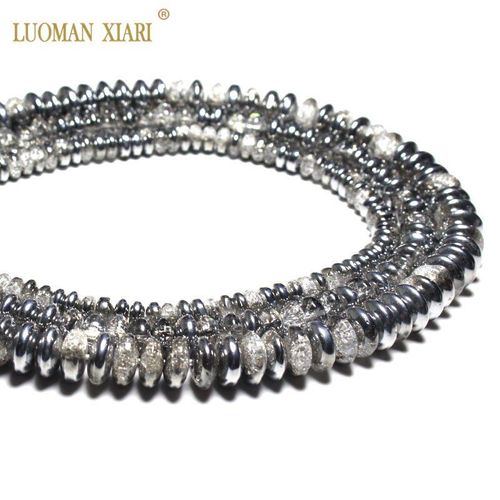 Perles De Verre En Cristal Craquelé Pour La Fabrication De Bijoux, Plaqué Argent, Blanc, Neige, Naturel, Bracelet, Diy, Vente En Gros