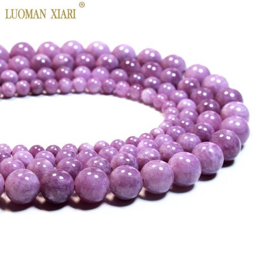 Perles Rondes En Pierre Lilas Violette Naturelle, Pour La Fabrication De Bijoux, Collier 6/8/10/12mm, Brin 15 '', Vente En Gros, Bracelet À Bricoler Soi Même