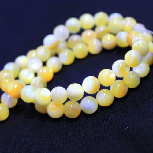 Perle Dorée Naturelle, Coquillage, Scintillante, Pour La Fabrication De Bijoux, Bracelet, Collier, Pierre, Brin 7/9mm, Vente En Gros, 15.5