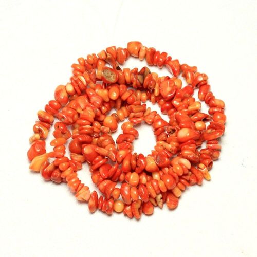 Perles En Pierre Naturelle De Corail Orange Pour La Fabrication De Bijoux, Colorant En Forme De Gravier, 5 8mm, Diy, Bracelet, Collier, Brin 34 '', Vente En Gros