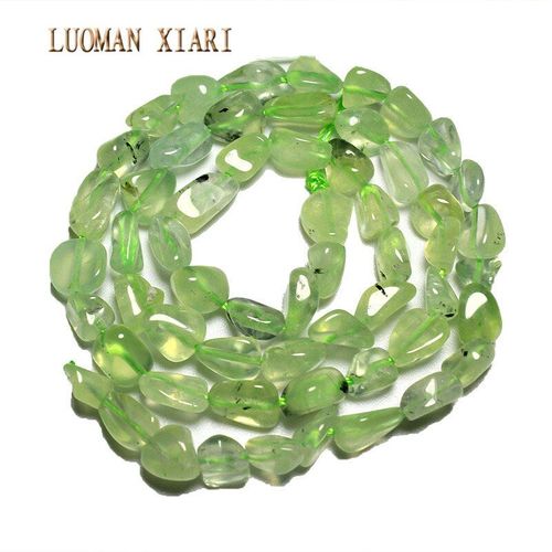 Perles De Pierre De Cristal Vert Pour La Fabrication De Bijoux, Trou Droit Irrégulier De 4 8mm, Bricolage Bracelet Collier Brin 15