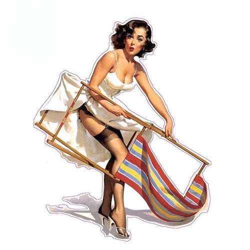 Autocollants De Voiture En Vinyle, Couleur Marron Avec Broche Pour Chaise De Pelouse, Fille, Graphiques Pour Coffre De Fenêtre, Décor Extérieur Anti Rayures