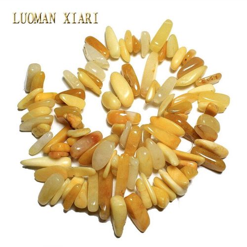 Perles En Pierre D'aventurine Jaune En Forme De Bâton, 12-20mm, Pour La Fabrication De Bijoux, Matériel De Bracelet, Brin 15 '', Vente En Gros