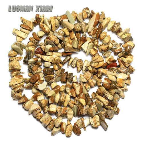 Perles En Pierre Naturelle Pour La Fabrication De Bijoux, Vente En Gros, 5 8mm, Puces De Forme Irrégulière, Image Marron, Bricolage, Bracelet, Collier, Brin 34
