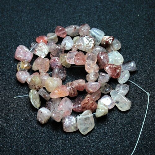 Perles Irrégulières De 6 11mm En Pierre De Quartz De Fraise Naturelle, Trou Latéral Pour La Fabrication De Bijoux, Brin De 15 ''pour Bracelet De Collier À Faire Soi Même, Vente En Gros