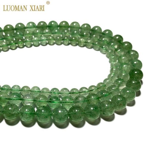 Perles Rondes En Quartz Vert Fraise, Pierres Naturelles, Gemme Rare Pour La Fabrication De Bijoux, Bracelet Et Collier À Faire Soi Même, Fil De 6/8/10mm, 15.5 Pouces