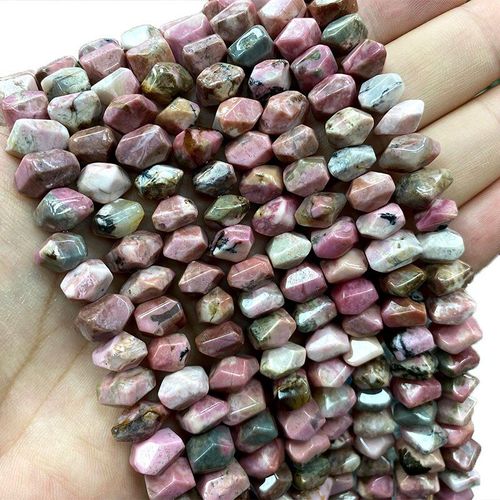 Perles En Pierre À Facettes Aaa 100% Naturelle, En Rhodonite Irrégulière, Roue Rouge, Pour La Fabrication De Bijoux, Bricolage, Bracelet Et Collier, 8 11mm, Vente En Gros