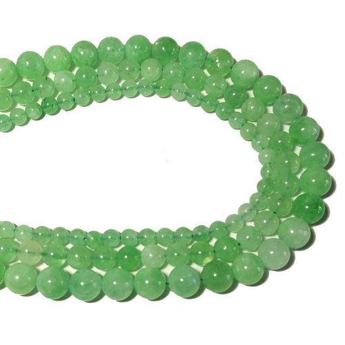 Jades Pierre Naturelle Verte Claire Calcédoine, Perles Rondes Pour La Fabrication De Bijoux, Accessoires De Bracelet Faits À La Main 6 8 10mm