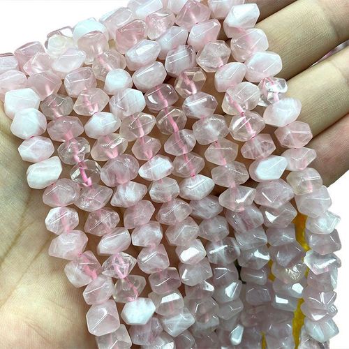 Perles En Pierre À Facettes 100% Naturelle, Quartz Rose Irrégulier, Pour La Fabrication De Bijoux, Collier, Diy, 8 11mm, Vente En Gros, Aaa