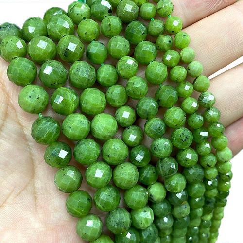 Perles De Jaspe Vert 100% Naturel À Facettes, Pour La Fabrication De Bijoux, Bracelets Et Colliers, Qualité Aaa, 6/8/10mm, Vente En Gros