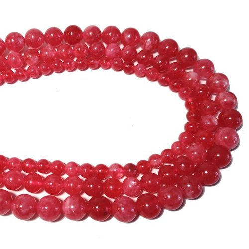 Perles Rondes En Pierre Naturelle, Rhodochrosite Jades, Calcédoine Rouge Pour La Fabrication De Bijoux, Accessoires Pour Bracelets Faits À La Main, 8mm