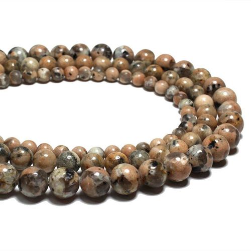 Perles De Jaspe Zèbre, Rondes Naturelles, Noires, Orange, Pour La Fabrication De Bijoux, Bricolage, Bracelet, Boucles D'oreilles, 6/8/10/12 Mm, Vente En Gros