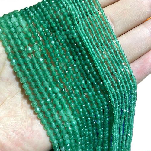 Perles Rondes À Facettes En Aventurine Verte, Pierre Naturelle Pour La Fabrication De Bijoux, Collier, 2mm, 3mm, 4mm, 15 Pouces, Vente En Gros
