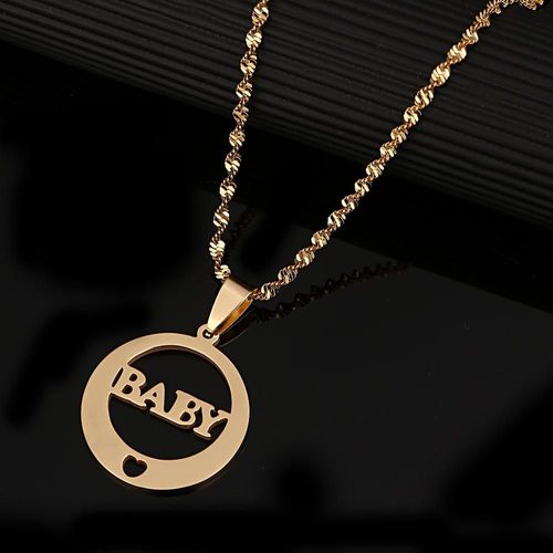 Collier Avec Pendentif Rond En Acier Inoxydable Pour Bébé, Bijou Tendance En Forme De C¿Ur, Mignon, Chaîne