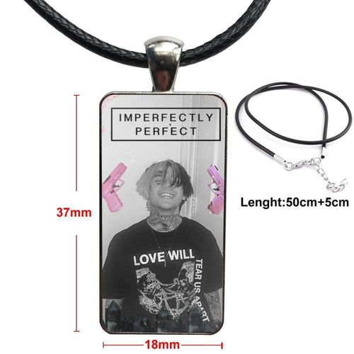 Collier En Acier Plaqué Pour Femmes, Bijoux Vintage, Cabochon En Verre, Long Pendentif Rectangulaire, Lil Peep Lil Bo Peep Coloré