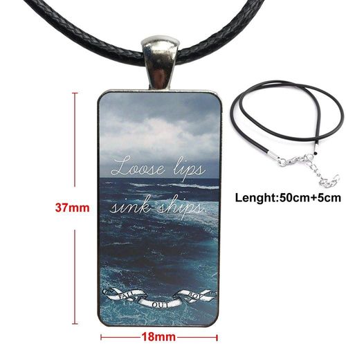 Collier Ras Du Cou En Verre, Cabochon, Rectangle, Couleur Acier, Bijoux Pour Filles, Cadeaux, Musique Hardcore, Chute De Garçon, Fob Noir