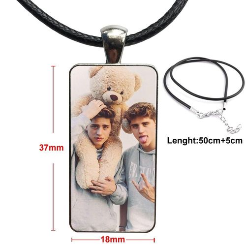 Collier Rectangulaire En Verre Transparent Pour Filles, Cadeau Fait À La Main, Bijoux De Couleur En Acier