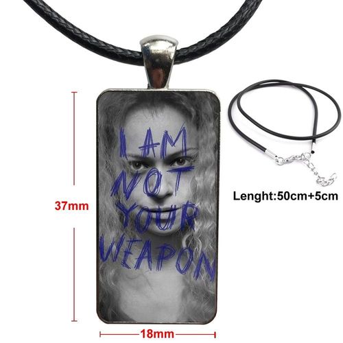 Déclaration Pour Filles, Maxi Cabochon En Verre, Ras Du Cou, Pendentif, Collier Rectangle, Bijoux De Couleur En Acier, Citation De Clone Noir, De Club