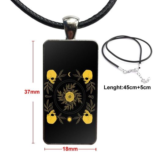Carte Cool Noire Tarot De Calmar Pour Filles, Collier Long À La Mode Avec Collier Rectangulaire, Meilleur Cadeau