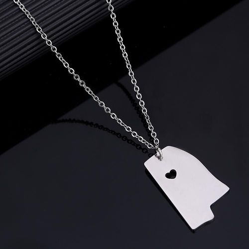 Collier Pendentif En Acier Inoxydable Couleur Argent, Bijou Tendance Avec La Carte Du Trône De Fer