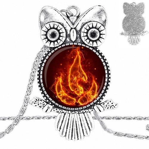 Collier Avec Pendentif, Cabochon En Verre, Hibou, ? La Mode, Pour Femmes, Embl?me De F?te, De Fire National, Aang Korra Zuko