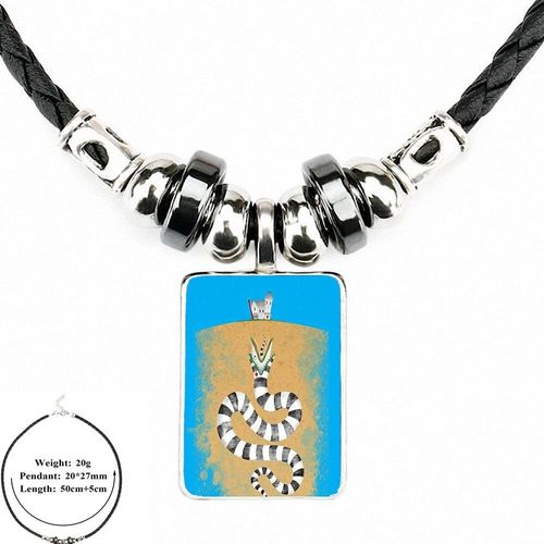 Pendentif En Cuir Noir Pour Fille, Bijoux, Cabochon En Verre, Long Collier, Coccinelle, Jus, Manuel