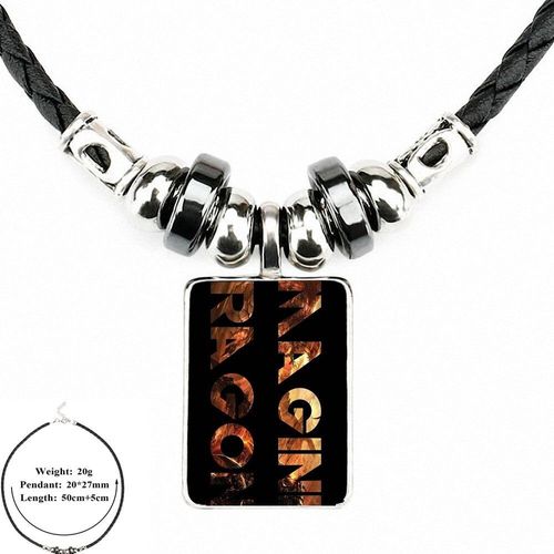 Bracelet Rock Indien Pour Hommes Et Femmes, Bijoux Vintage, En Cuir Noir, Pendentif Perle, Cabochon En Verre, Collier, Cadeau