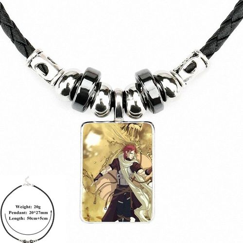 Bijoux Vintage En Cuir Noir, Pendentif Perle En Verre, Cabochon, Collier Pour Femmes Et Filles, Manga Gaara