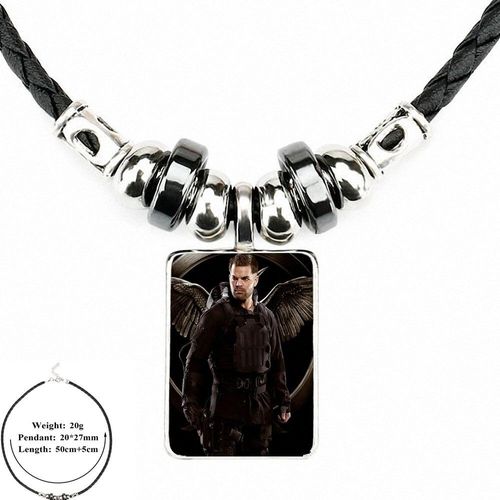 Collier Vintage En Cuir Noir Pour Hommes Et Femmes, Bijoux De Fête, Peeta, Joaillerie Hutcherson, Pendentif Perle, Cabochon En Verre