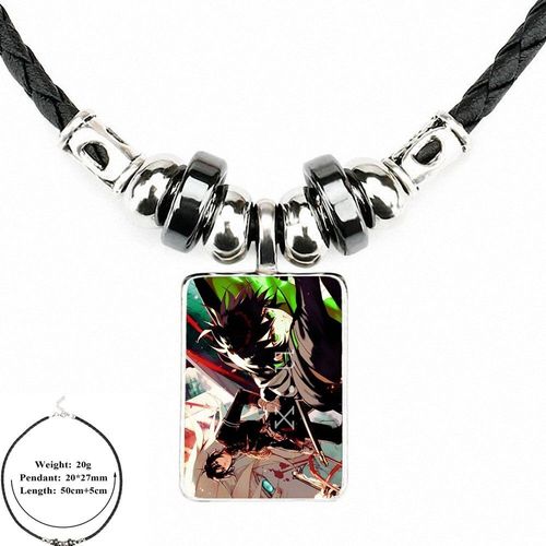 Bijoux En Cuir Noir Pour Unisexe, Nouvelle Marque De Bijoux Owari No Seraph, Pendentif Perle En Verre Plaqué, Cabochon Ras Du Cou, Collier De Déclaration