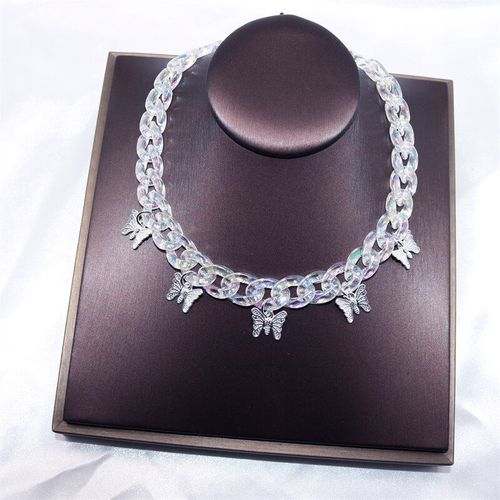 Collier En Strass Coloré, Gelée Ours Et Papillon, Breloque, Hip Hop, Pendentif Gomme, Accessoires En Cristal, Chaîne, Bijoux