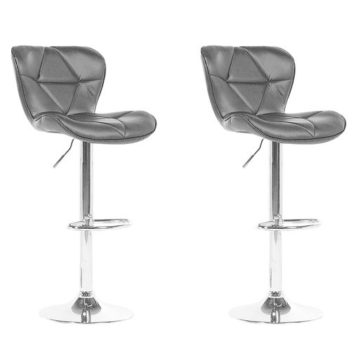 Tabouret De Bar Set De 2 Cuir Pu Noir Valetta