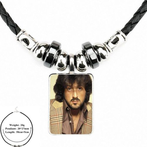 Bijoux Rétro Pour Femmes Et Filles, Bande Tv, Rocky Boa Balsylvester, Style Harajuku, Cuir Noir, Pendentif Perle, Cabochon En Verre, Ras Du Cou
