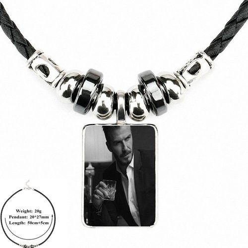Bijoux Vintage En Cuir Noir Pour Femmes, Cadeau, Onze Paris Smith David Beckham, Pendentif Perle En Cuir Noir, Cabochon En Verre, Collier