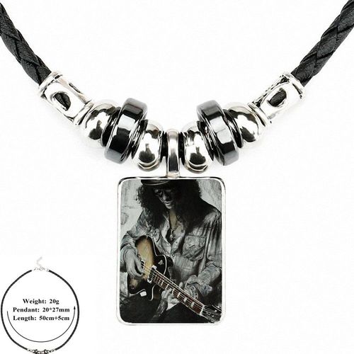 Perles Gnr Pour Enfants, Bracelet Pistolet N Roses, Croix, Dames En Cuir Noir, Pendentif Perle Verre, Déclaration Maxi Collier Fait À La Main