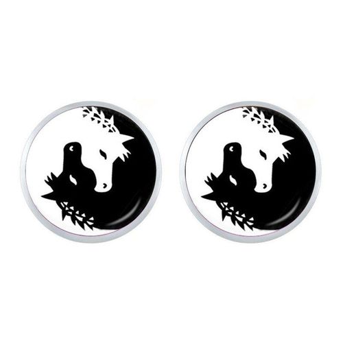Boucles D'oreilles En Verre Yin Yang Noir Et Blanc Animaux Symbole Bijoux Boucle D'oreille Naturel Rustique Style Boho Symbolisant L'harmonie